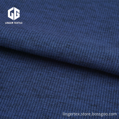 CVC Space Dyed Elastane Rib Fabric For Sleeve